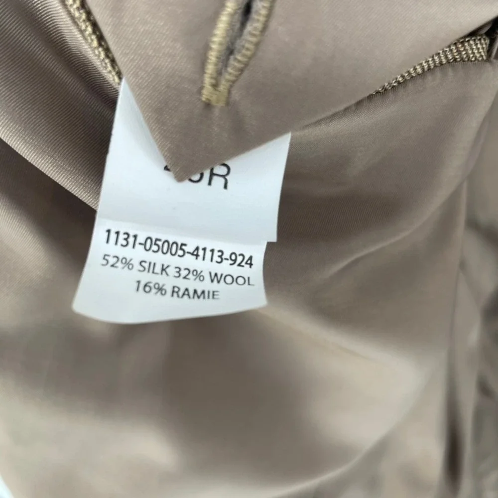 Jos A Bank Sport Coat 46R Brown Wool Silk‎ Blend Two Button Blazer Suit Jacket
